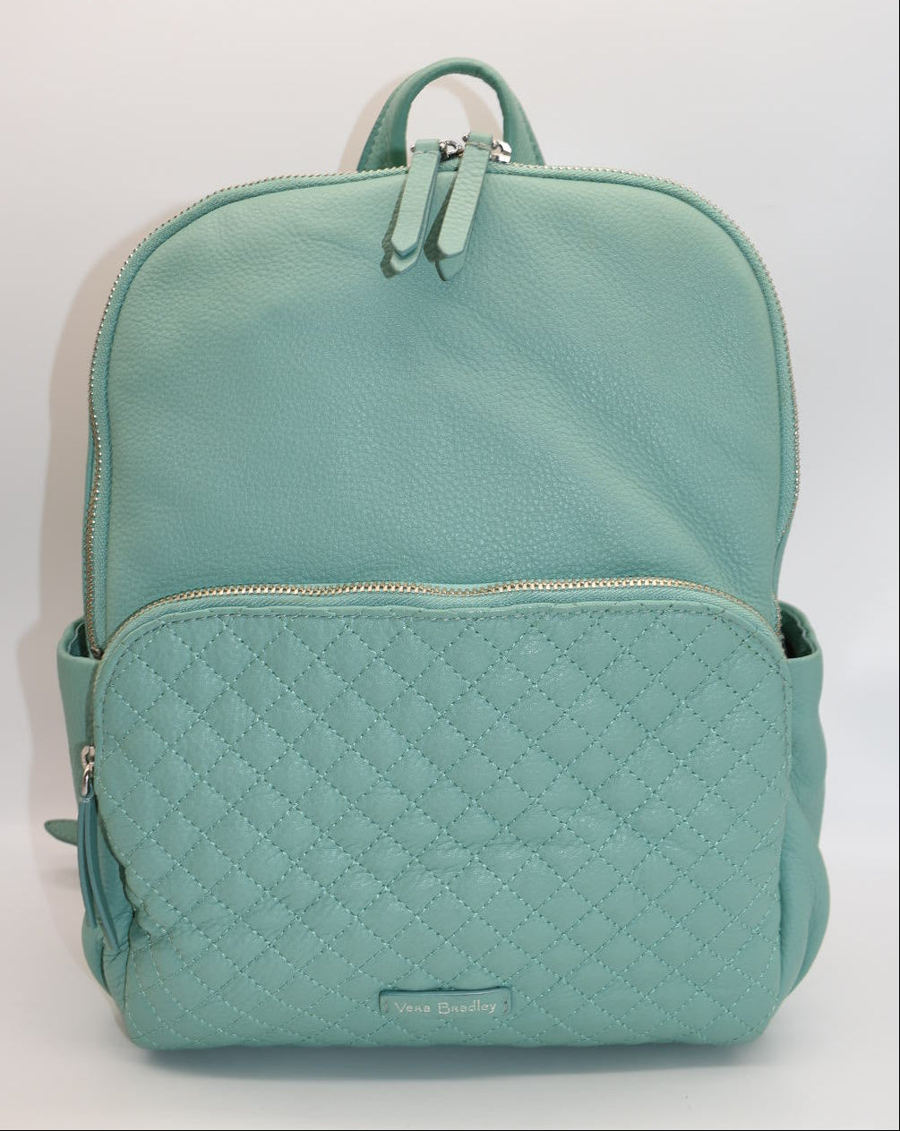Vera Bradley Leather Carryall Backpack in Mint Green