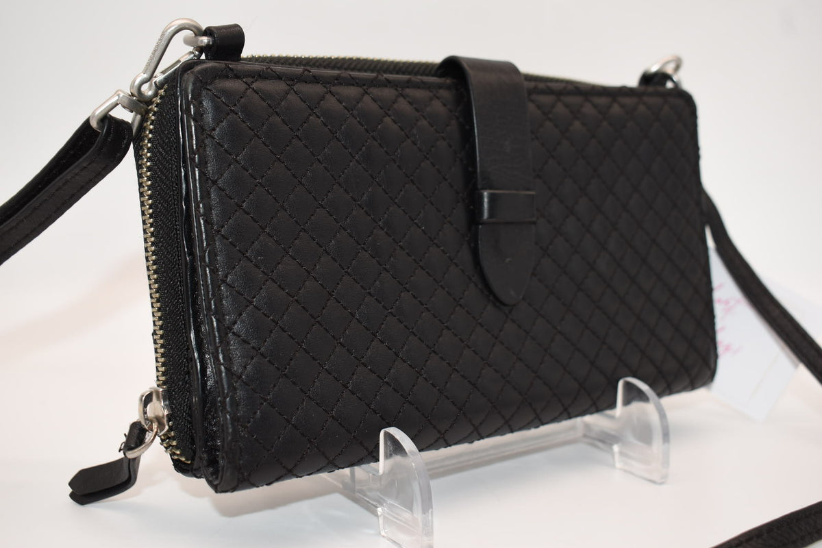 Vera Bradley Carryall "All Together" Leather Crossbody Bag / Wallet in Black