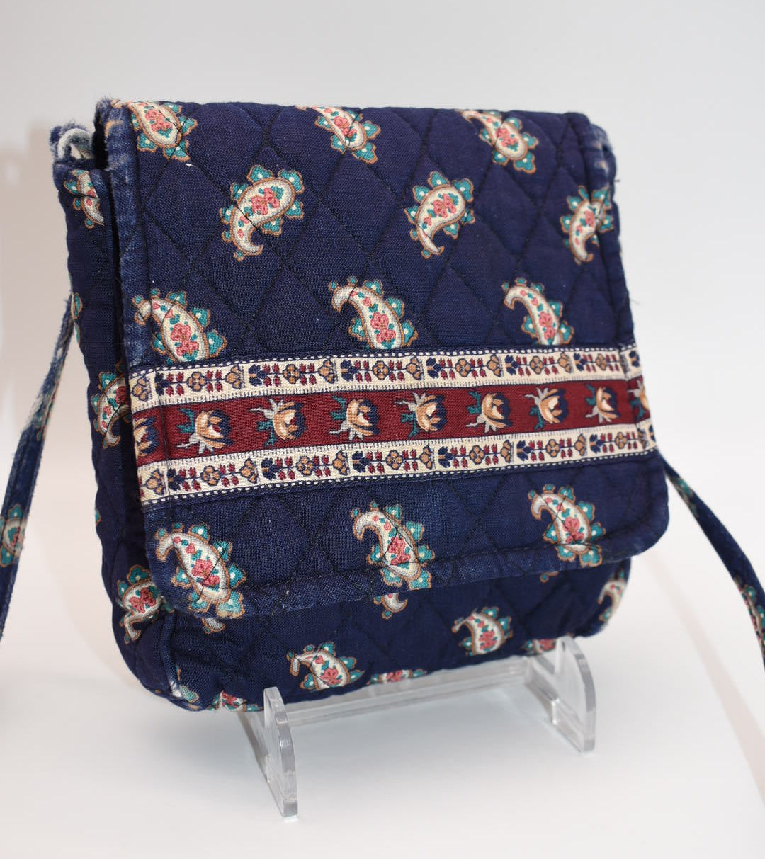 Vintage Vera Bradley Small Crossbody Bag in "Navy -1991" Pattern