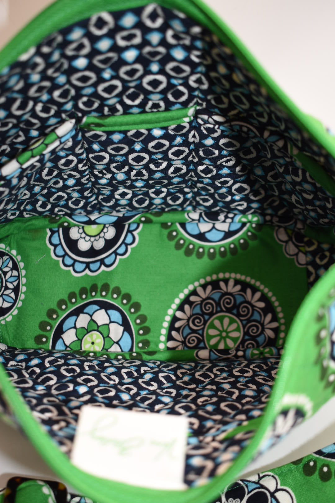 Vera Bradley On-the-Go Crossbody Bag in "Cupcakes Green" Pattern