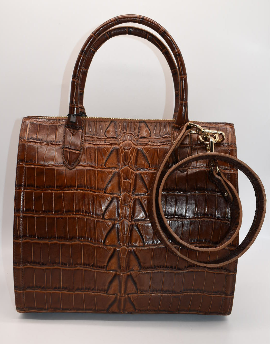 Brahmin Caroline Satchel Bag in Chestnut Marana