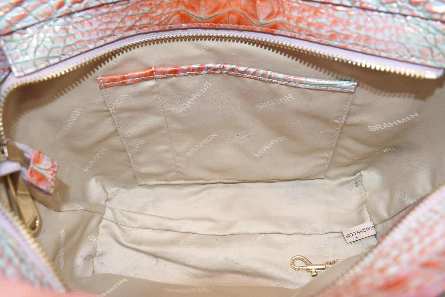 Brahmin Small Ashlee Satchel Bag in Flirty Ombre Melbourne