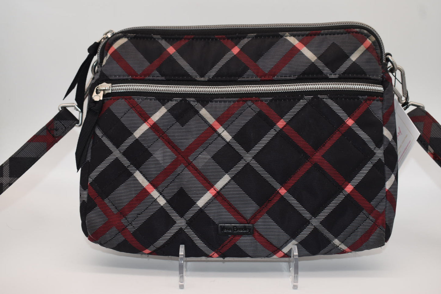 Vera Bradley Performance Twill Triple Compartment Crossbody Bag in "Paris Plaid" Pattern