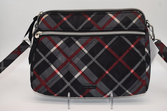 Vera Bradley Performance Twill Triple Compartment Crossbody Bag in "Paris Plaid" Pattern