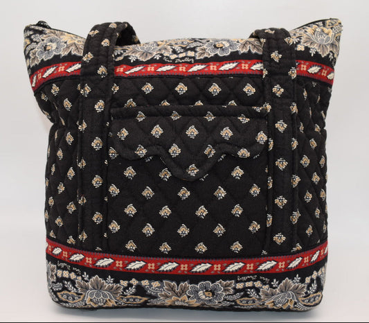 Vera Bradley Little Villager Tote Bag in "Classic Black" Pattern