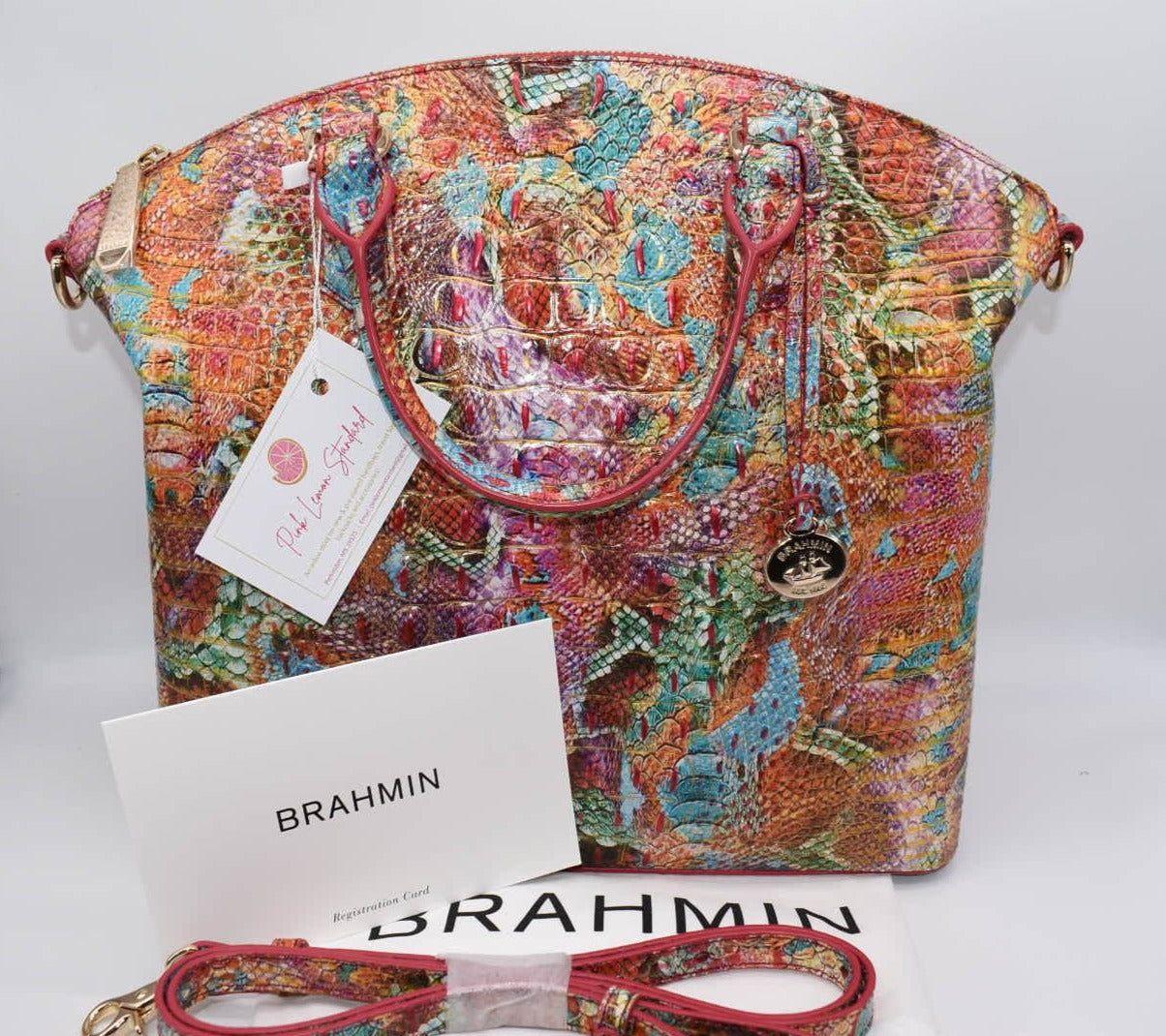 Brahmin Large Duxbury Satchel Bag in Reservior Melbourne