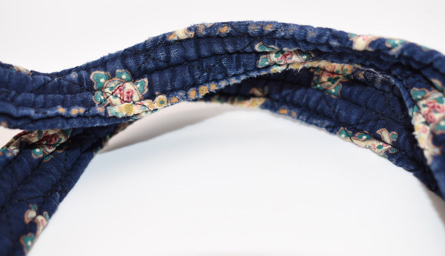 Vintage Vera Bradley Small Tote Bag in "Navy-1991" Pattern