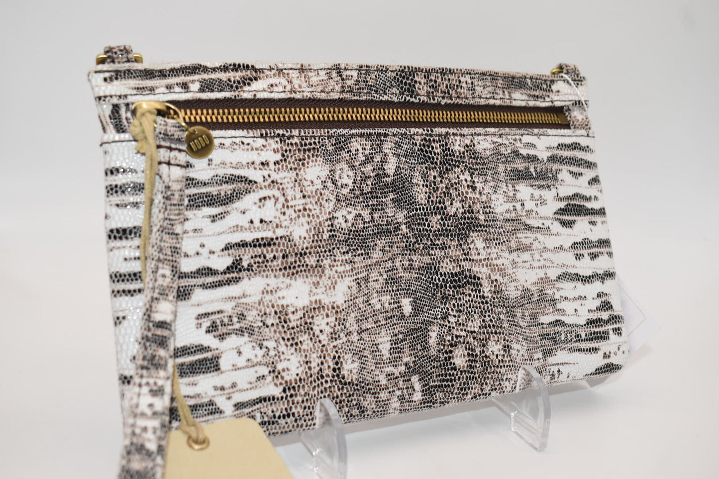 HOBO Intl GO Day Wristlet in Leather Lizard Print