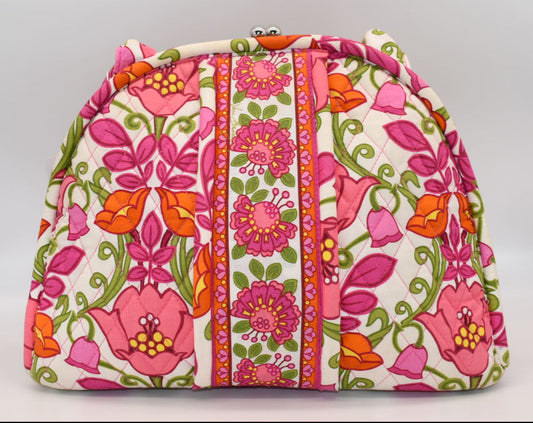 Vera Bradley Eloise Frame Satchel Bag in "Lilli Bell" Pattern