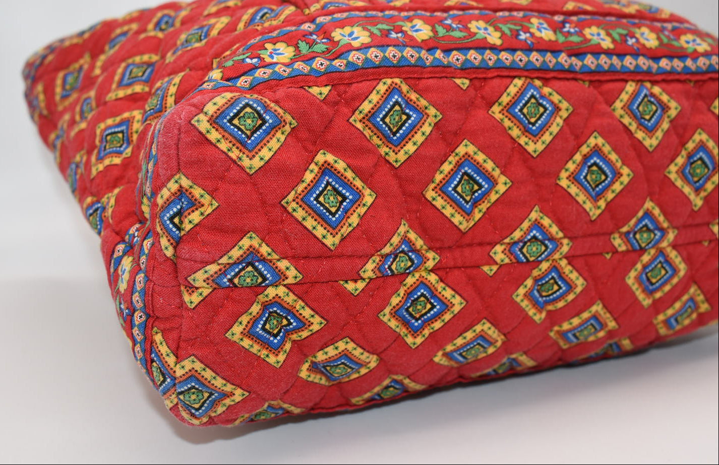 Vera Bradley East West Toggle Tote Bag in "Villa Red" Pattern