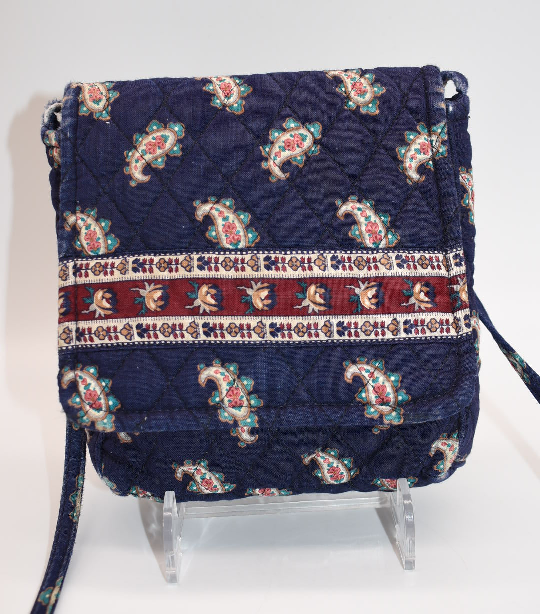 Vintage Vera Bradley Small Crossbody Bag in "Navy -1991" Pattern