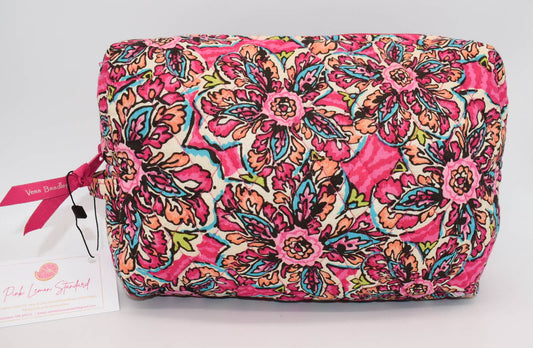 Vera Bradley Large Cosmetic/ Toiletry Bag in "Sunburst Floral" Pattern