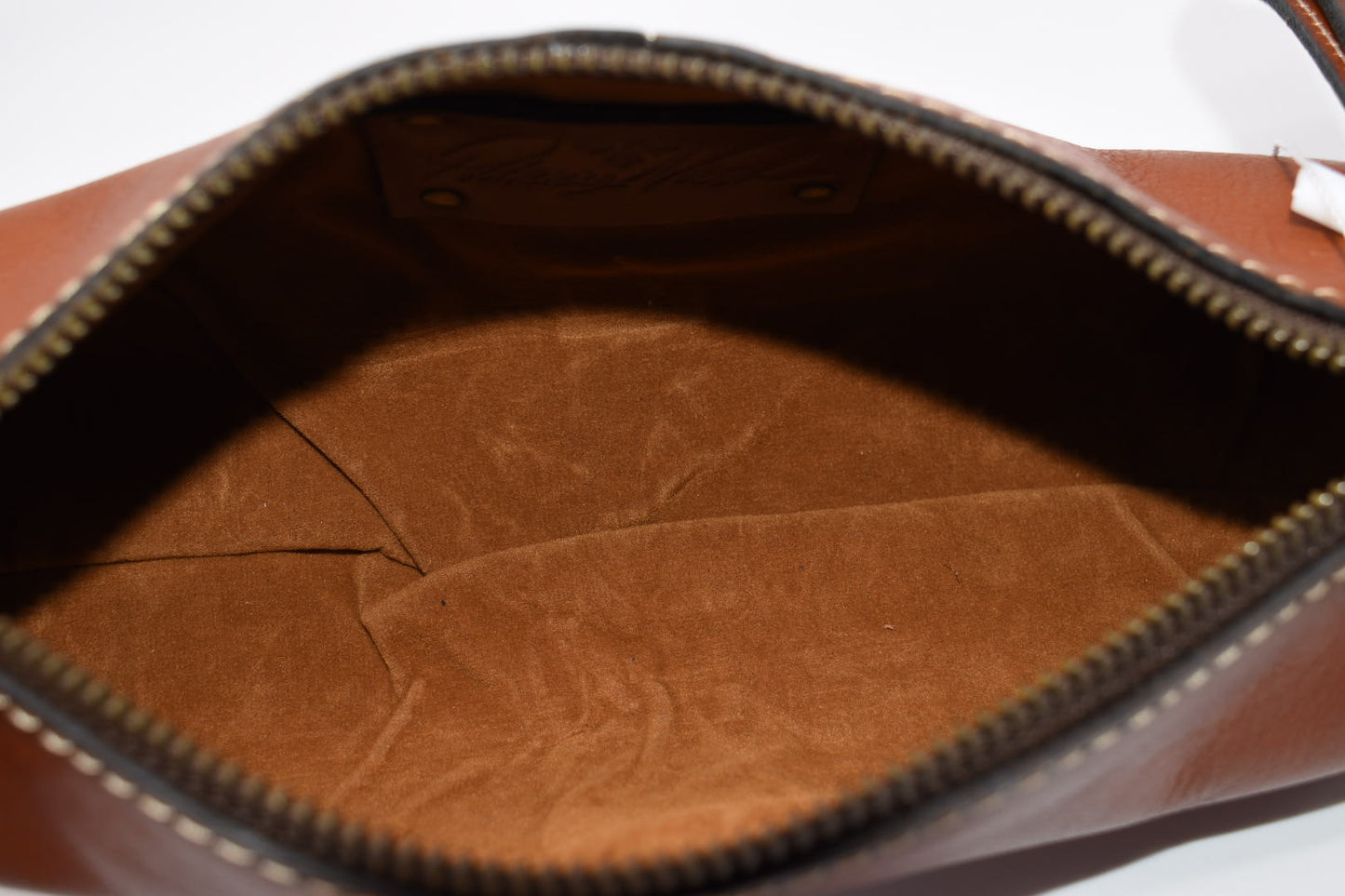 Patricia Nash Isla Oblong Zip Pouch Wristlet in Tan