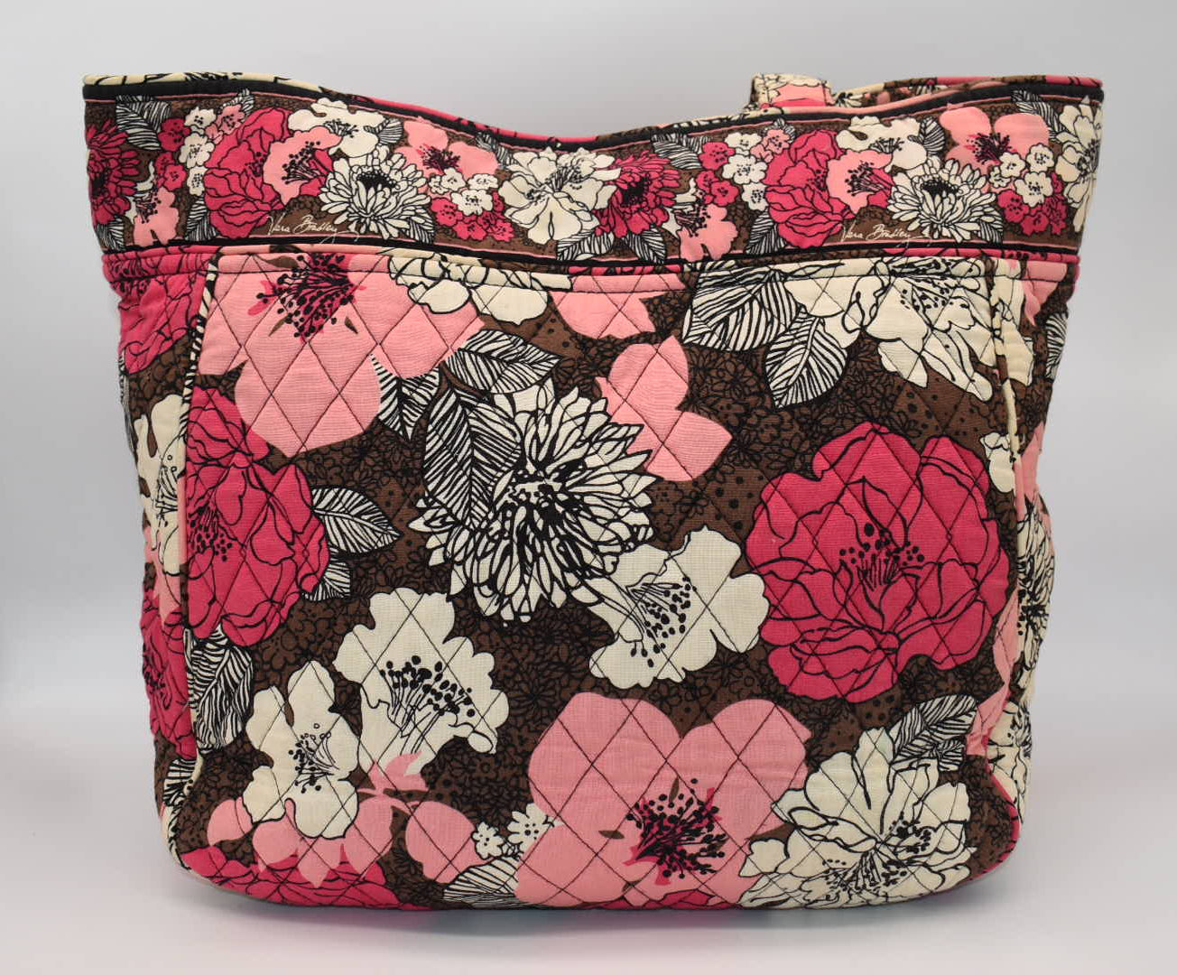 Vera Bradley Shoulder Tote Bag in "Mocha Rouge" Pattern