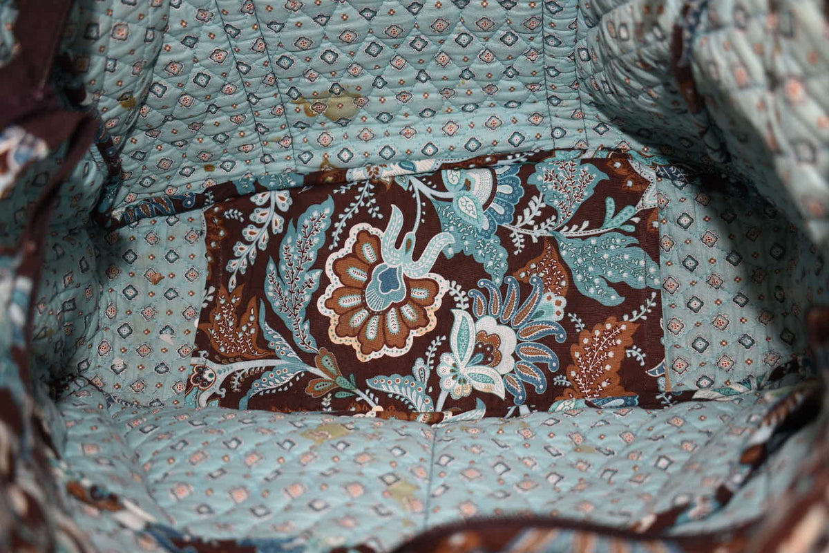 Vera Bradley Travel Zip Tote Bag in "Java Blue" Pattern