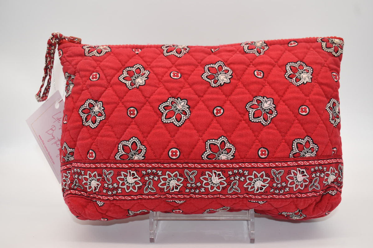 Vera Bradley XL Cosmetic Bag in "Red Bandana" Pattern