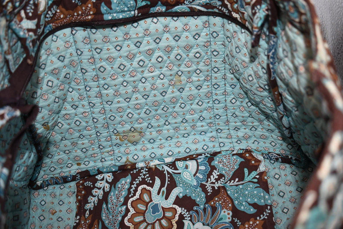 Vera Bradley Travel Zip Tote Bag in "Java Blue" Pattern