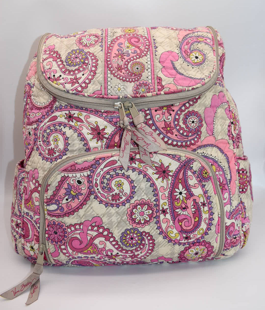 Vera Bradley Double Zip Backpack in "Paisley Meets Plaid" Pattern