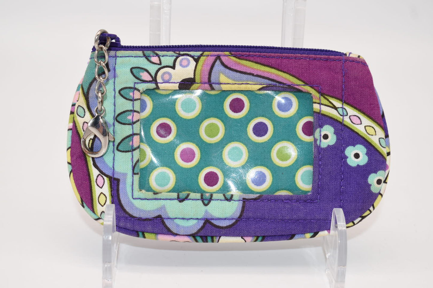 Vera Bradley Clip Zip ID Case in "Heather" Pattern