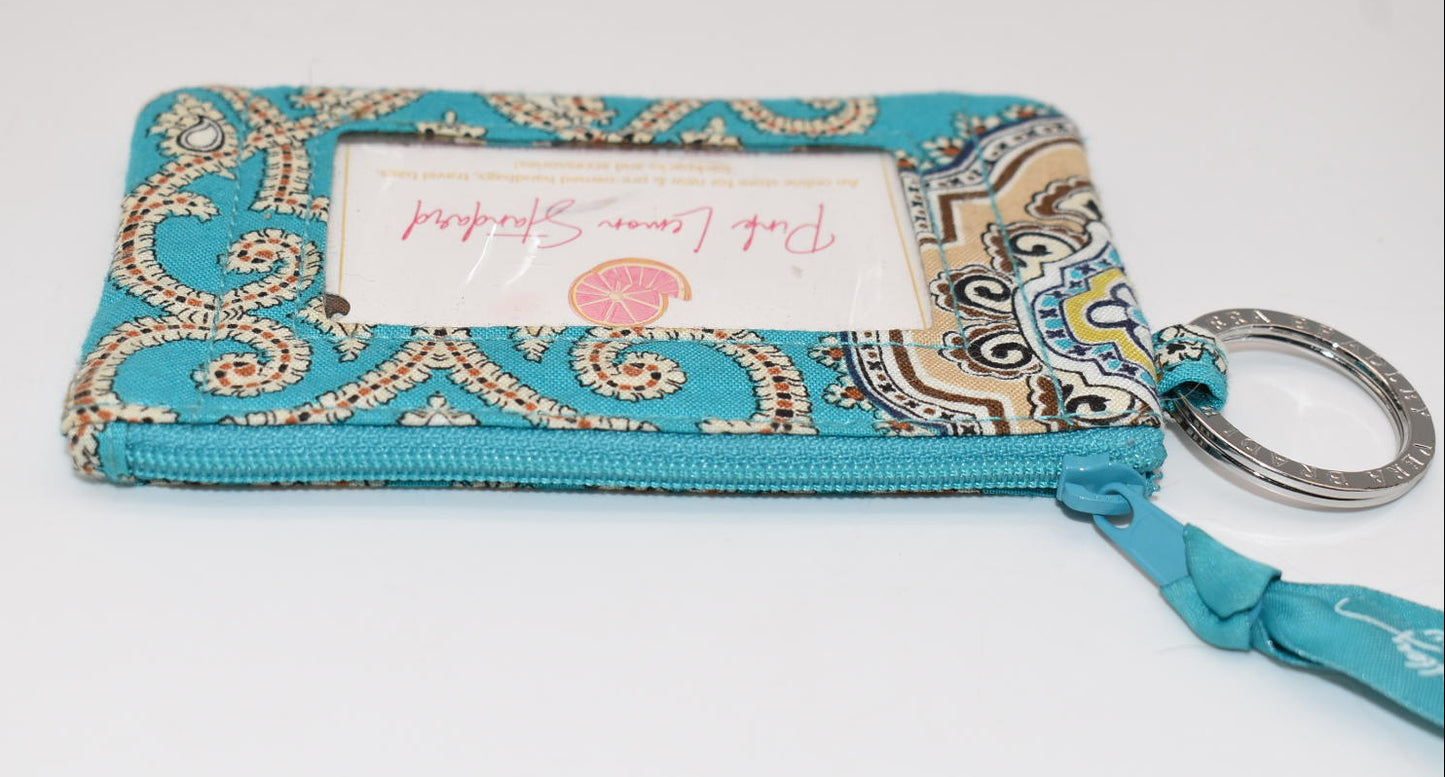 Vera Bradley Zip ID Case in "Totally Turq" Pattern