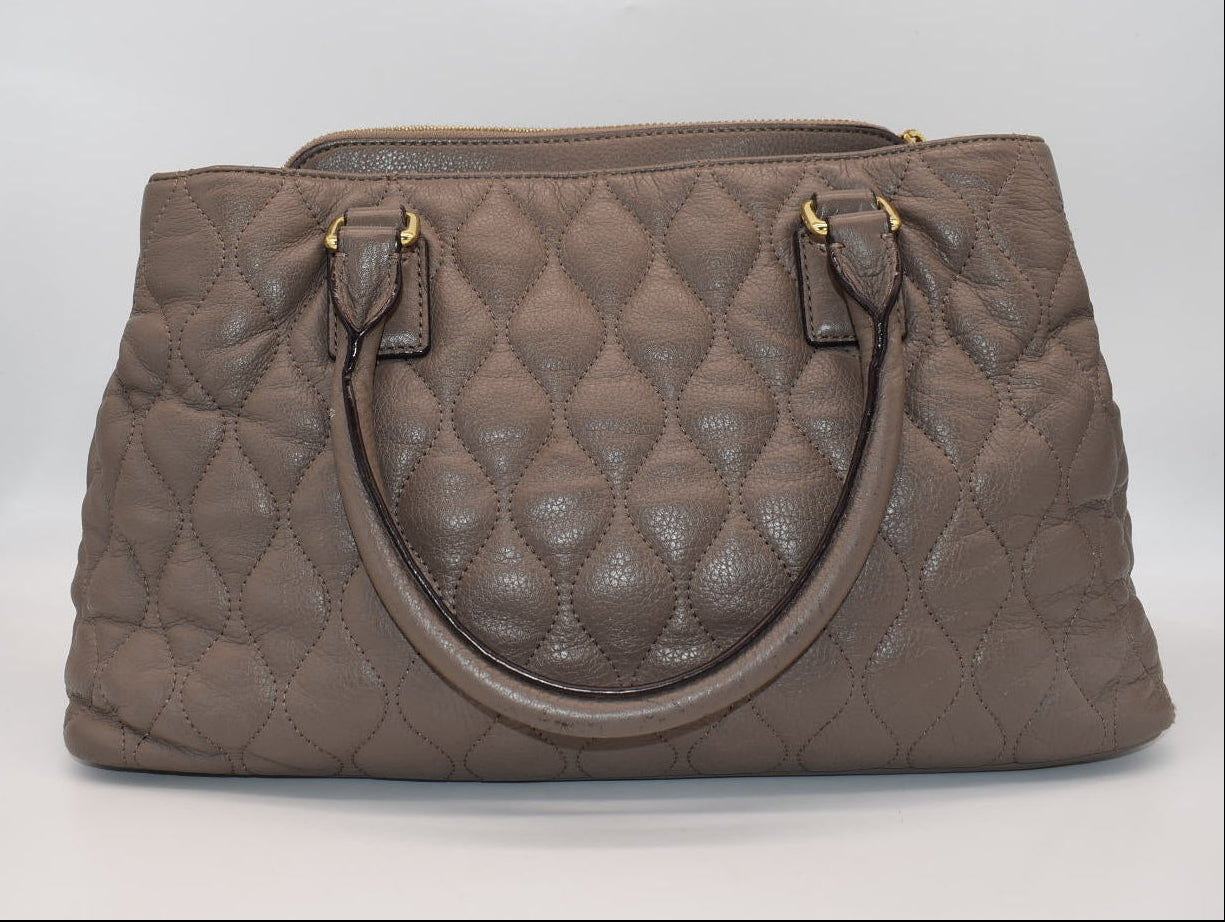 Vera Bradley Quilted Leather Large Emma Satchel Bag