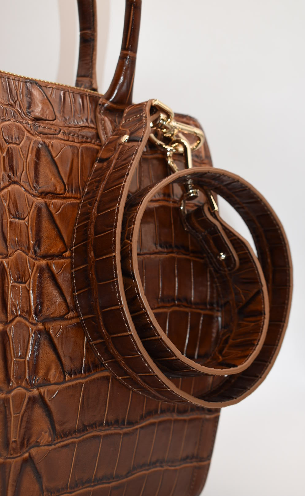 Brahmin Caroline Satchel Bag in Chestnut Marana