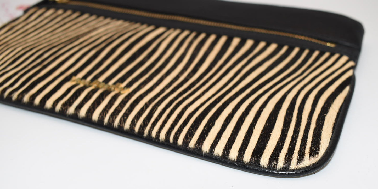 Vera Bradley Mia Leather Wristlet in "Uptown Stripes" Pattern