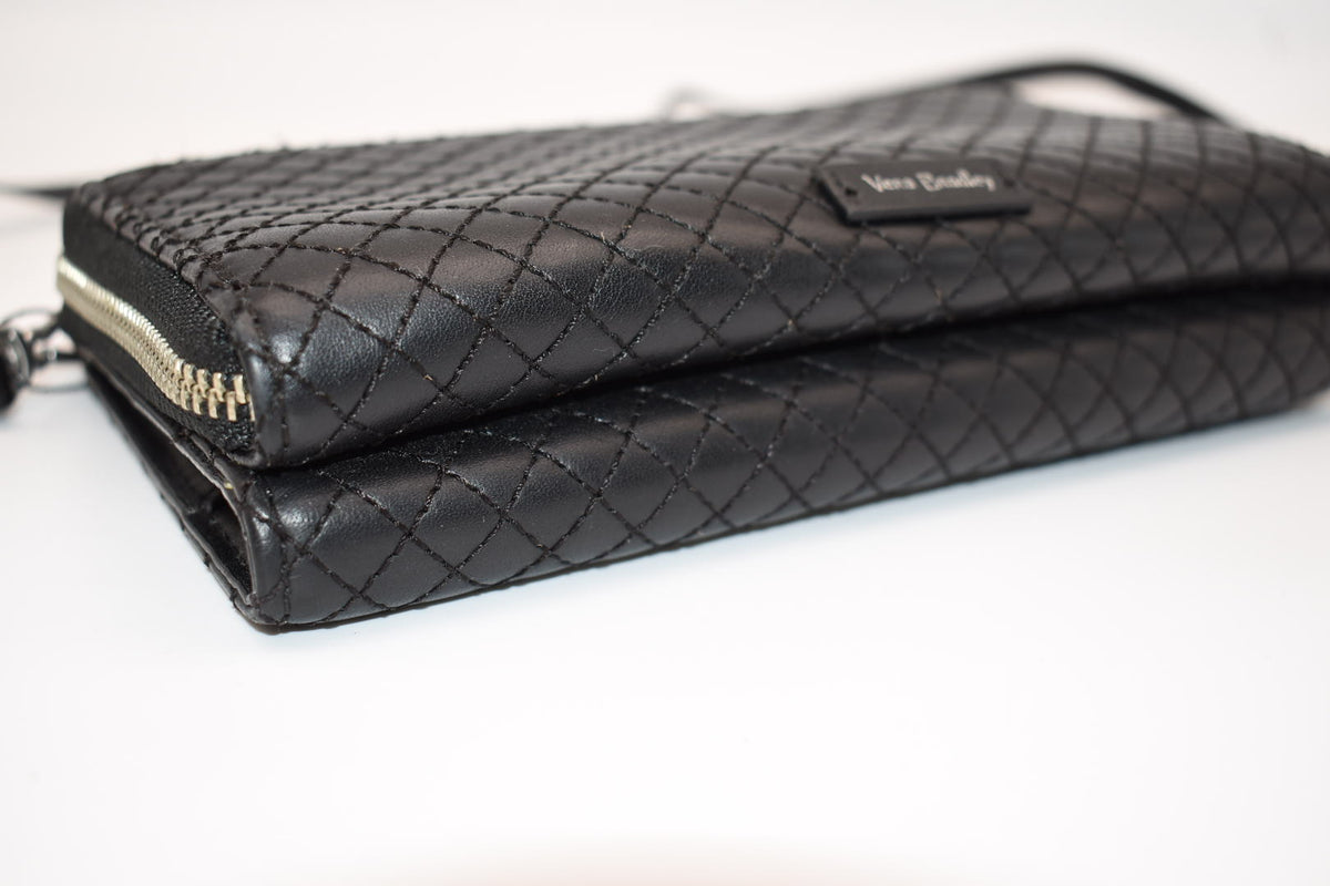 Vera Bradley Carryall "All Together" Leather Crossbody Bag / Wallet in Black