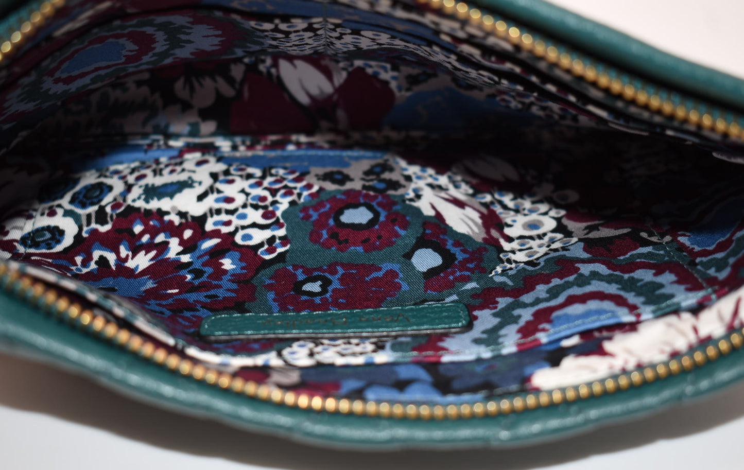 Vera Bradley Quilted Leather Mia Wristlet in Forest Green