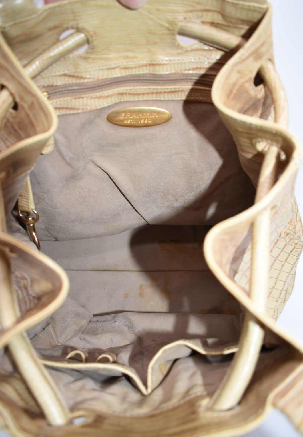 Vintage Brahmin Drawstring Bucket Shoulder Bag