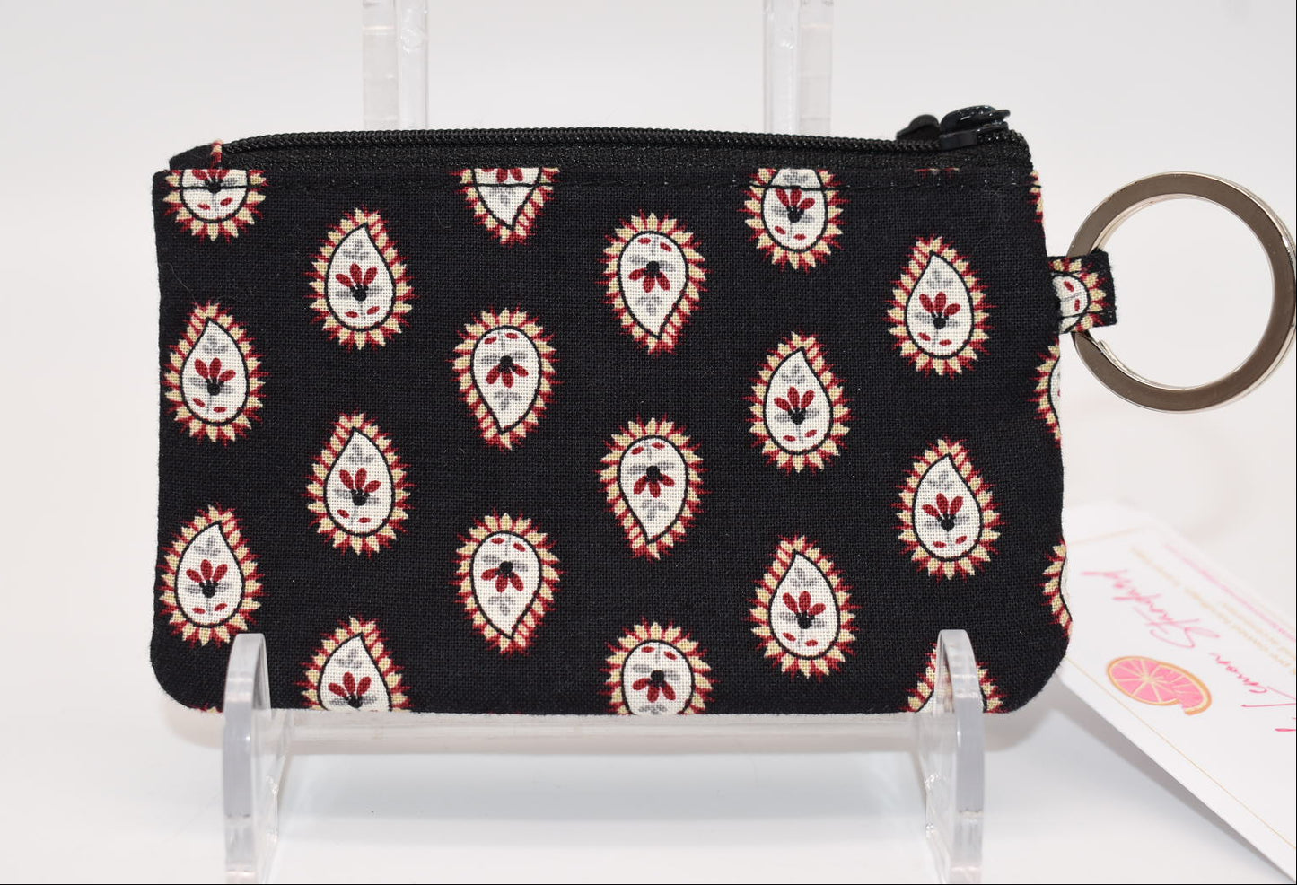 Vera Bradley Zip ID Case in "Classic Black-2002" Pattern