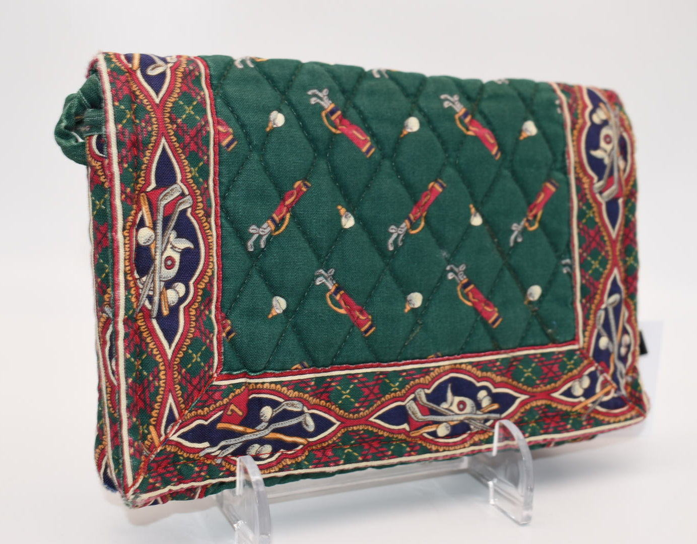 Vintage Vera Bradley Elite Crossbody Bag in "Golf Green -1995" Pattern