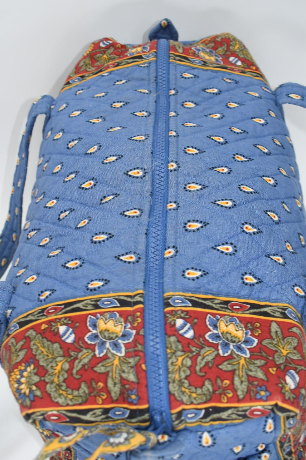 Vintage Vera Bradley Medium Duffel Bag in "French Blue" Pattern