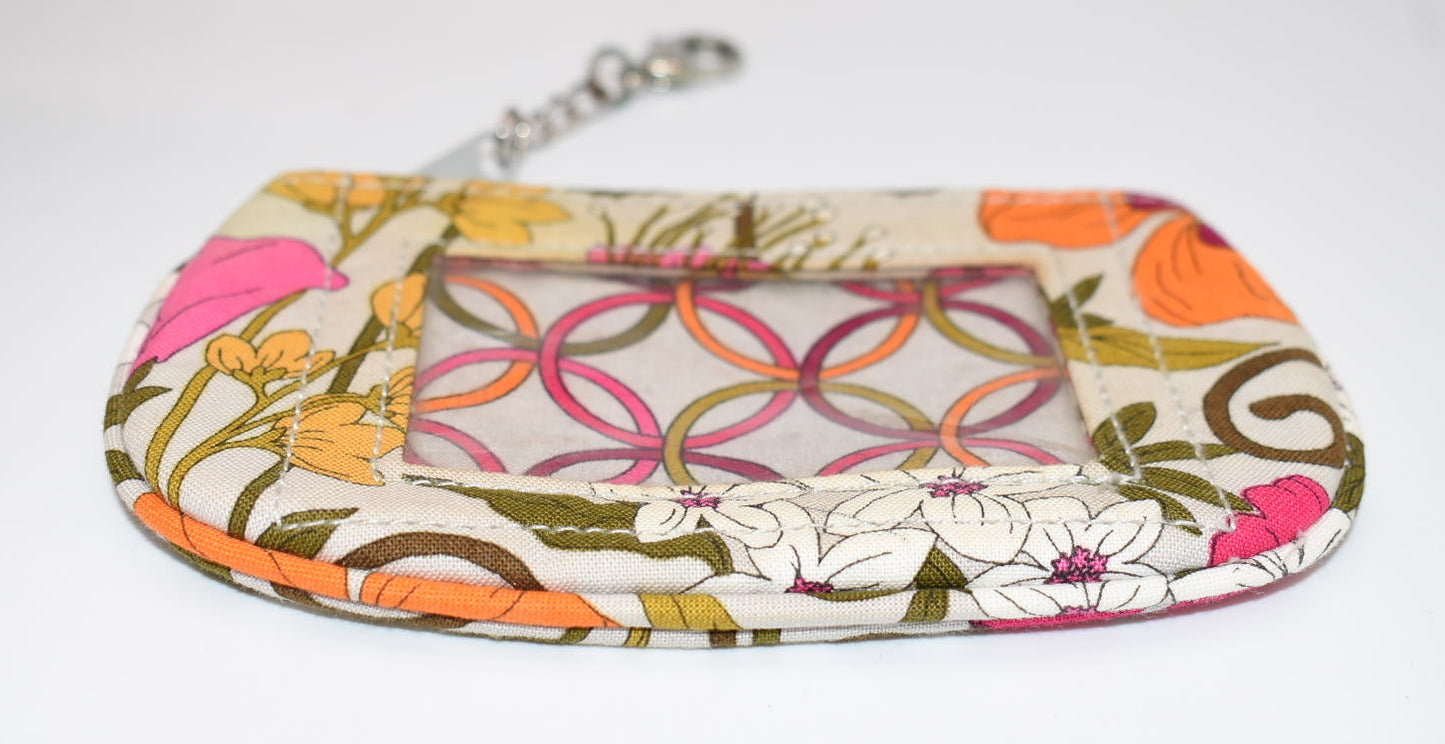 Vera Bradley Clip Zip ID Case in "Tea Garden" Pattern