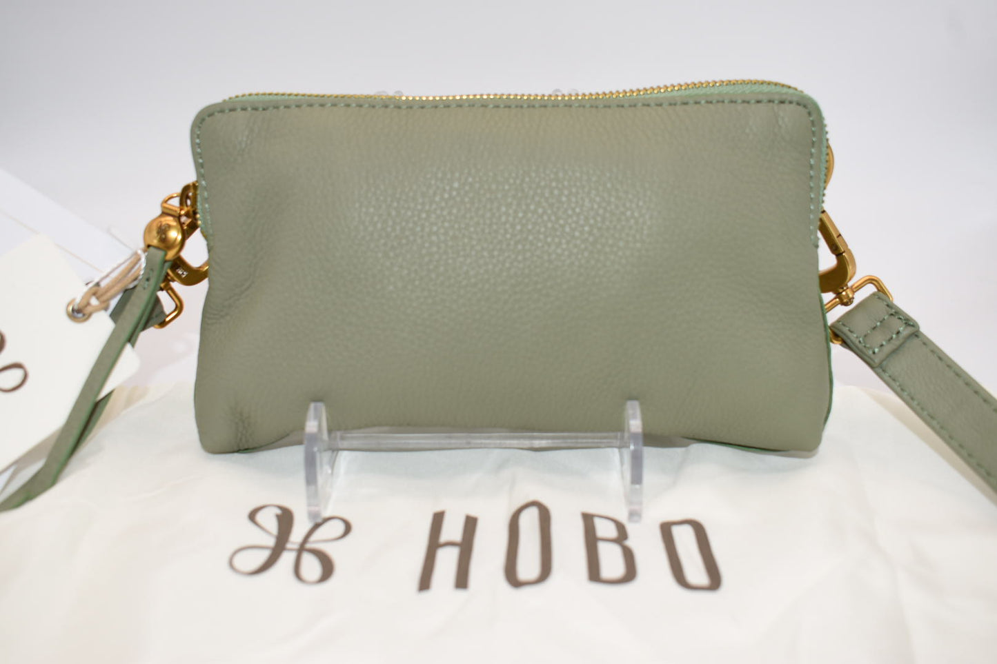 HOBO Fern Leather Slim Belt Bag in Watercress