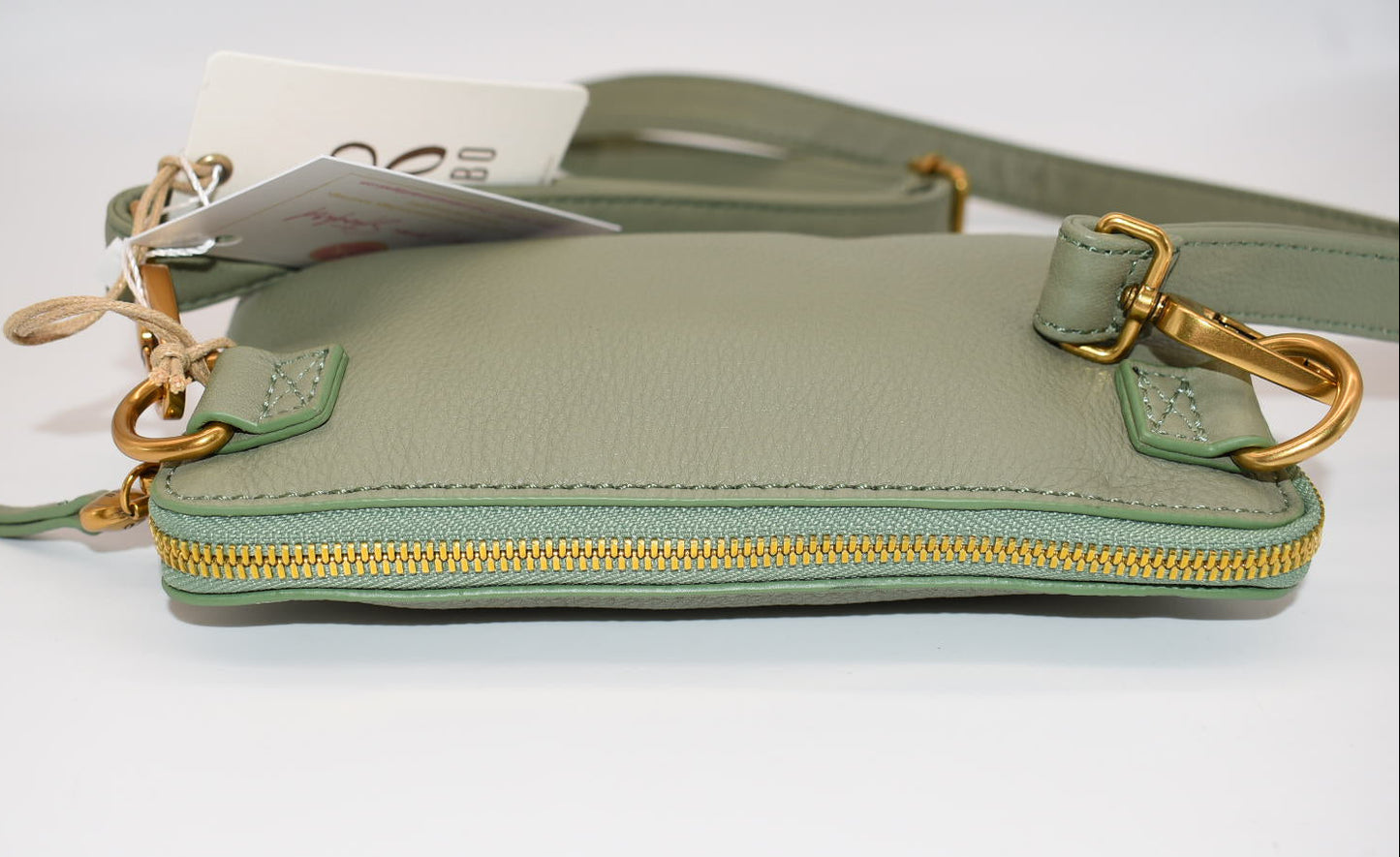 HOBO Fern Leather Slim Belt Bag in Watercress
