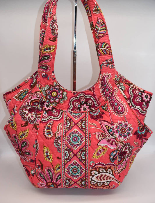 Vera Bradley Side By Side Tote Bag in "Call Me Coral" Pattern