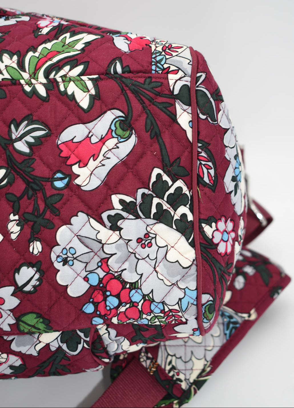 Vera Bradley Iconic Weekender Travel Bag in "Bordeaux Blooms" Pattern