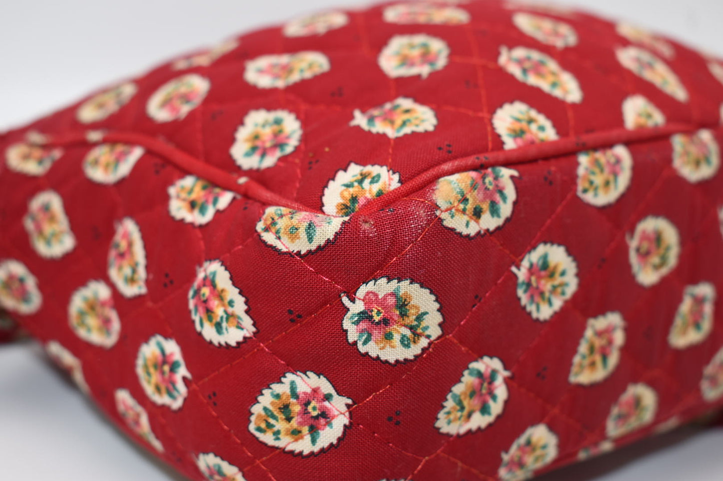Vintage Vera Bradley East West Crossbody Bag in "Red Leaf - 1997" Pattern