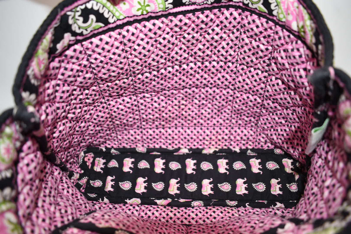 Vera Bradley Tic Tac Tote Bag in "Pink Elephant" Pattern