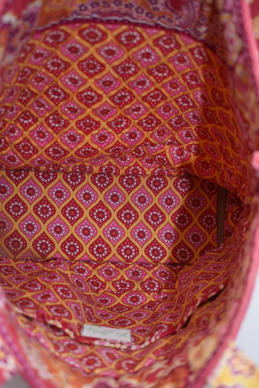 Vera Bradley Quilted Cotton Tote Bag in "Raspberry Fizz" Pattern