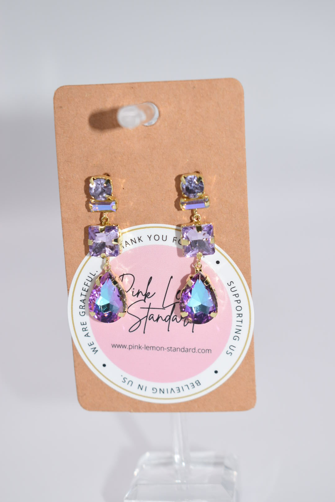 Statement Earrings: "Purple Rain" Rhinestone Drop Earrings
