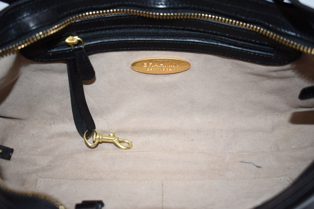 Vintage Brahmin Smooth Leather Convertible Shoulder Bag in Black
