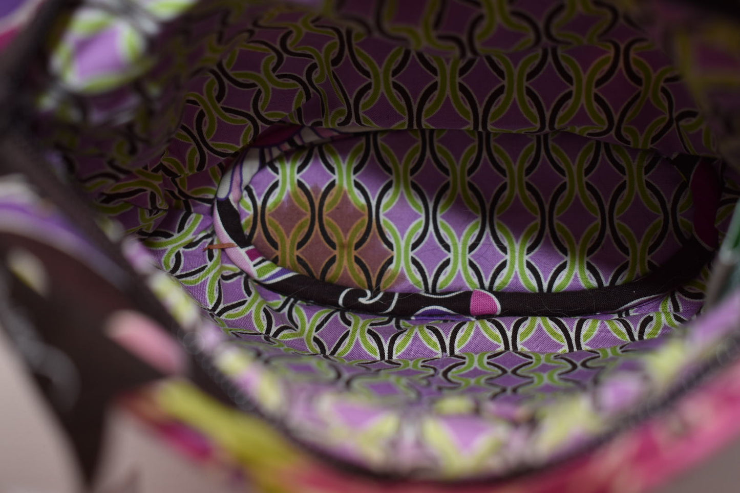 Vera Bradley Hannah Small Pleated Bag in "Purple Punch" Pattern