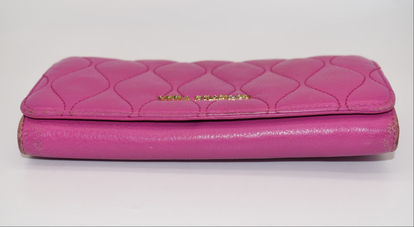 Vera Bradley Quilted Leather Audrey Wallet in Magenta