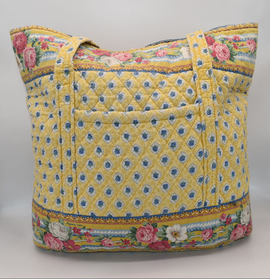 Vintage Vera Bradley Large Vera Tote Bag in "Elizabeth-1997" Pattern