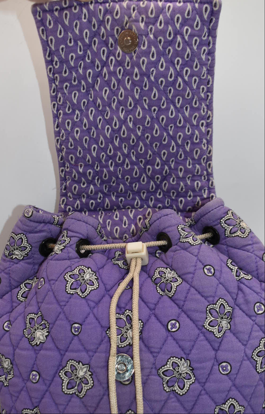 Vera Bradley Mimi Vintage Style Backpack in Purple Bandana