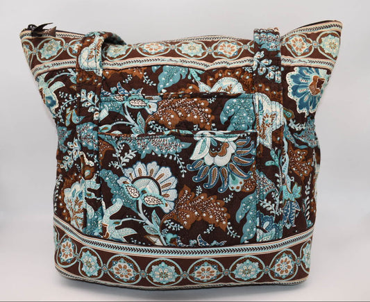 Vera Bradley Villager Tote Bag in "Java Blue" Pattern