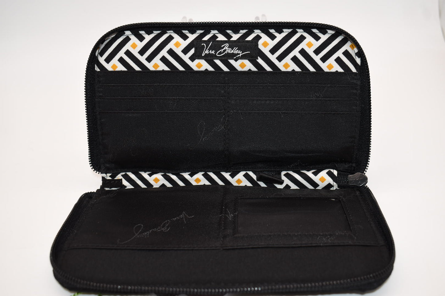 Vera Bradley Zip Around Wallet/ Demi Clutch in Microfiber Black
