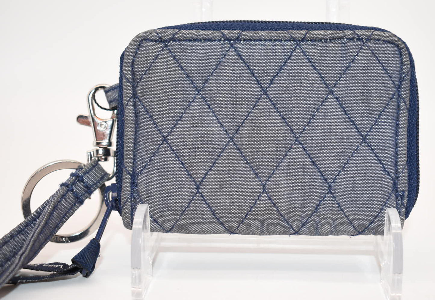 Vera Bradley Small Zip-Around Wallet & Lanyard in Moonlight Navy